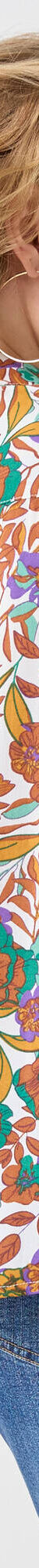 Chemisier boutonné imprimé fleurs (blanc / caramel) Chemisier boutonné imprimé fleurs (blanc / caramel)